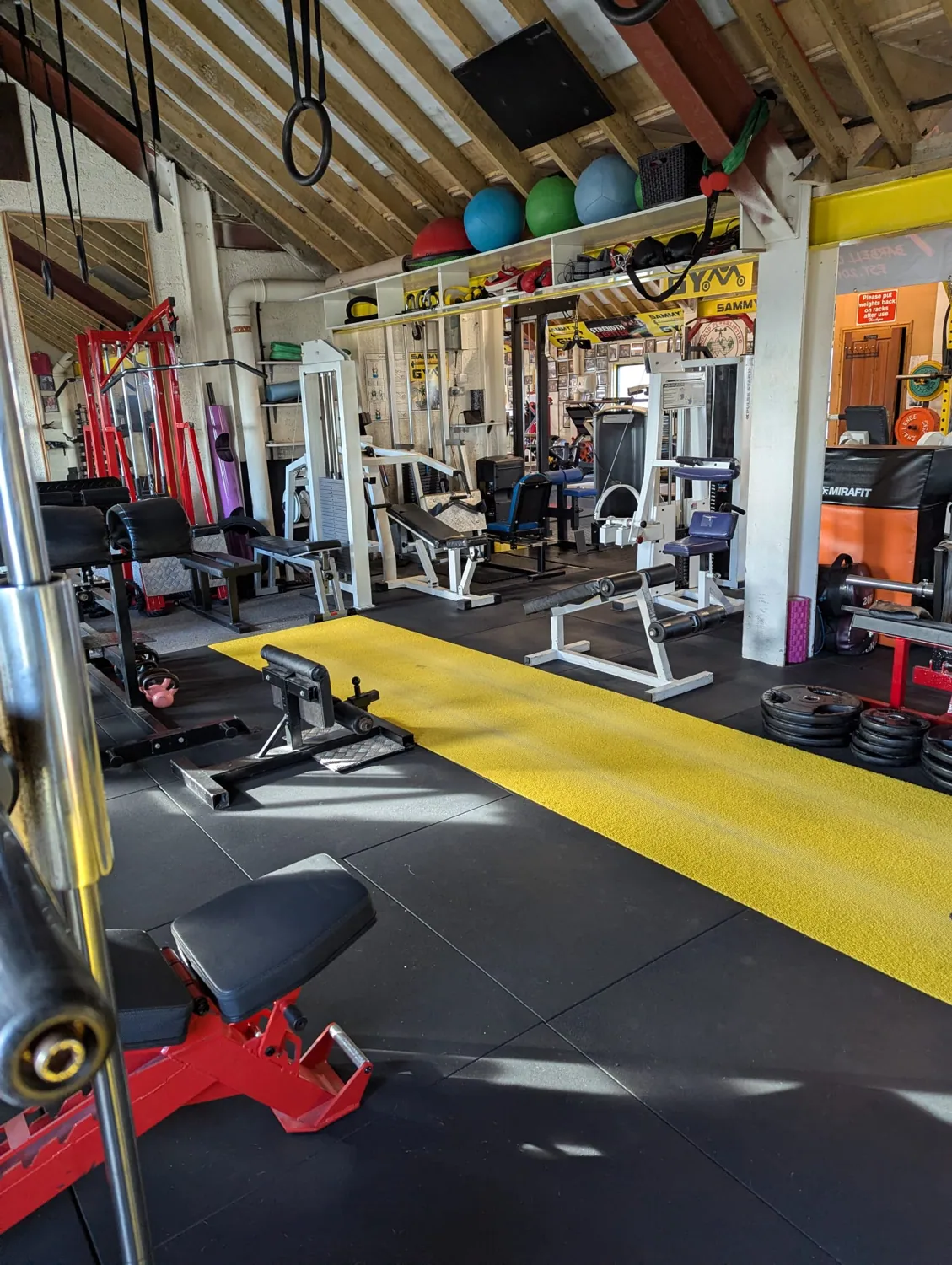Inside Sammy’s Gym: weights and training equipment
